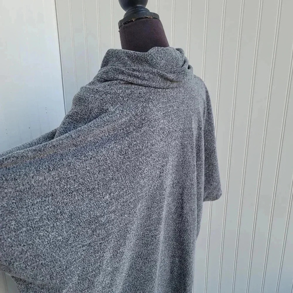 Time and Tru Soft Fleece Cowl Pullover Tunic Cozy Warm Top Heather Grey L XL - Picture 3 of 9